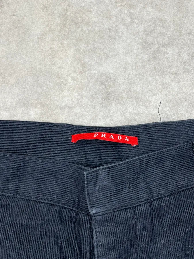 AW2009 Prada Black Striped Straight Leg Pants dEwbNTS 9
