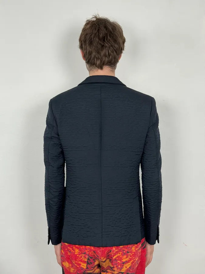 2000s Prada Navy Plissed Blazer Jacket SHNTEgu 2