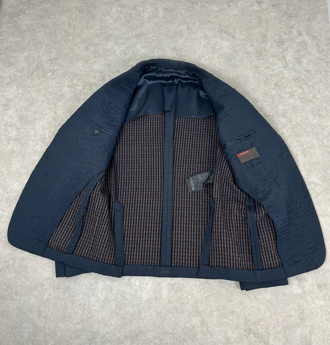 2000s Prada Navy Plissed Blazer Jacket SHNTEgu 8