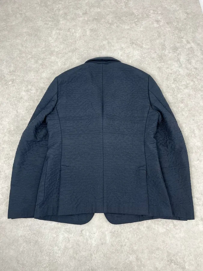 2000s Prada Navy Plissed Blazer Jacket SHNTEgu 5