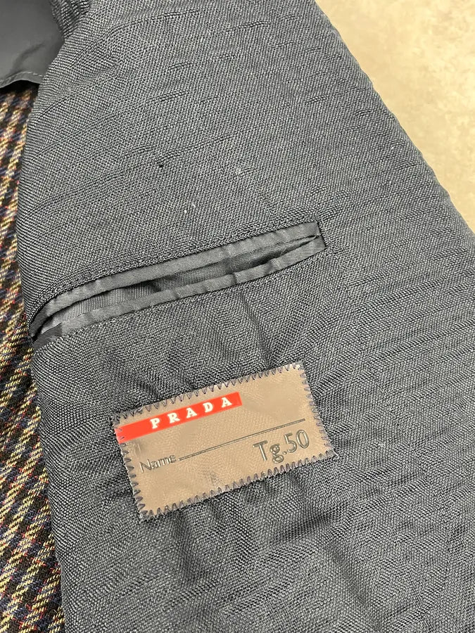 2000s Prada Navy Plissed Blazer Jacket SHNTEgu 9