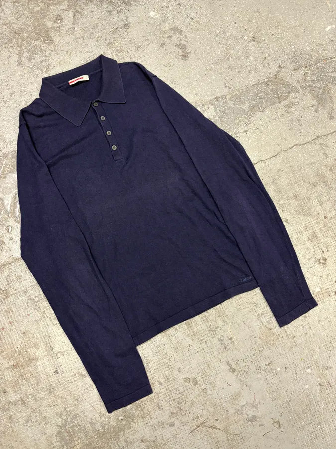2000s Prada Navy Polo Longsleeves (S/M) otjkHUN 4