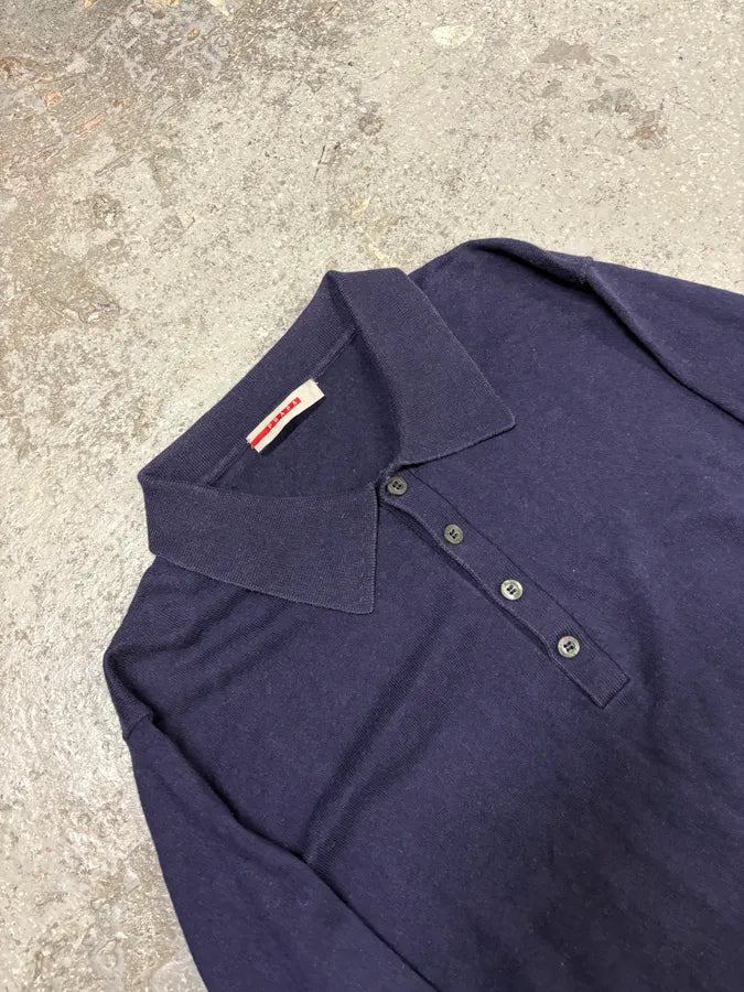 2000s Prada Navy Polo Longsleeves (S/M) otjkHUN 5