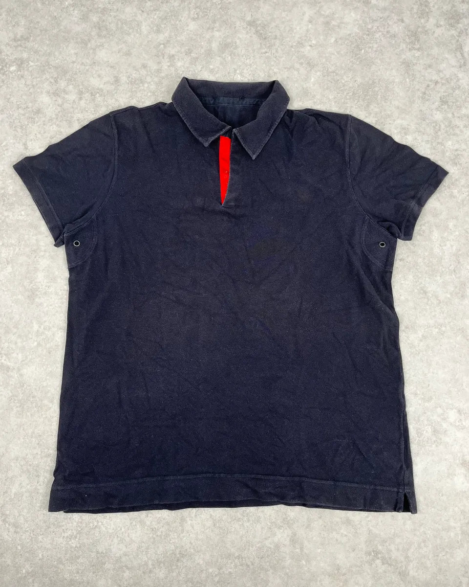 2000s Prada Navy Polo Shirt CVzOtbu 0