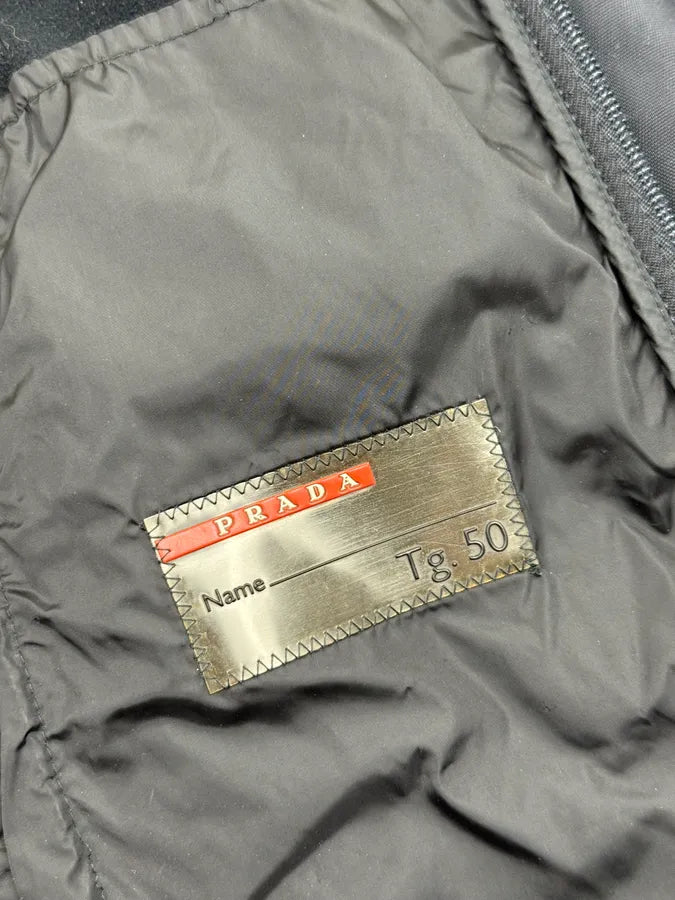 2000s Prada Black & Grey Fleece Zip-up Sweater onMQTOT 9