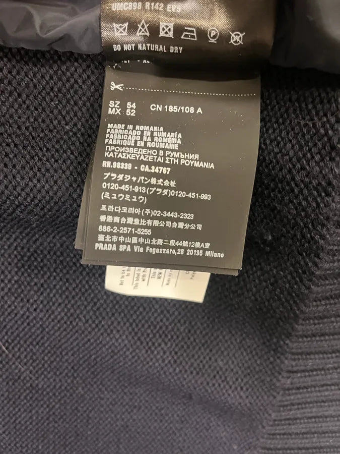2000s Prada Navy Quilted Zip-up Wool Sweater (L) lEHyjmQ 10