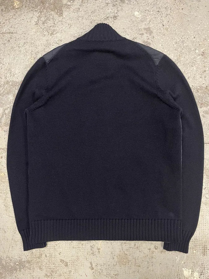 2000s Prada Navy Quilted Zip-up Wool Sweater (L) lEHyjmQ 6