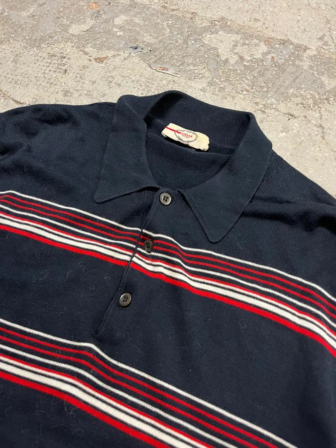 2000s Prada Navy Red & White Striped Polo SWnoPuP 4