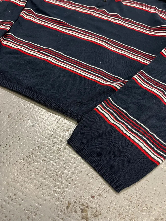 2000s Prada Navy Red & White Striped Polo SWnoPuP 5