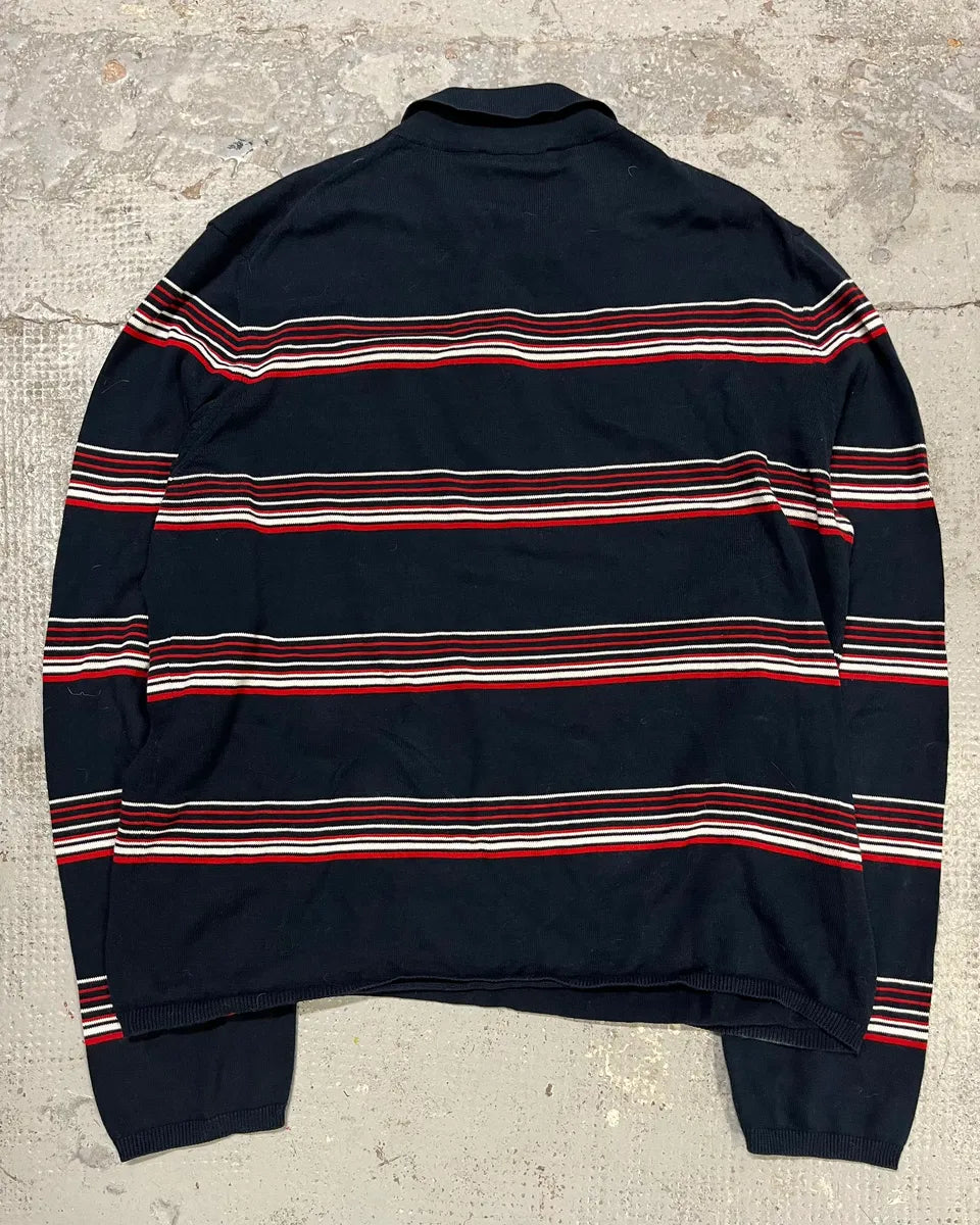 2000s Prada Navy Red & White Striped Polo SWnoPuP 6