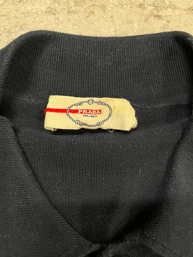 2000s Prada Navy Red & White Striped Polo SWnoPuP 7