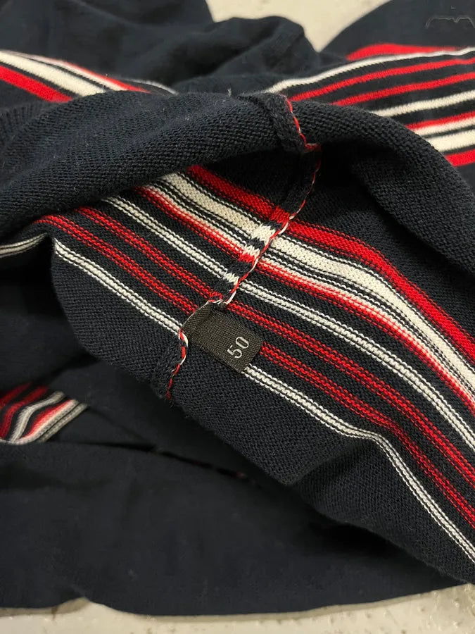 2000s Prada Navy Red & White Striped Polo SWnoPuP 8