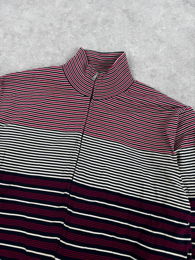 2000s Prada Navy Reversible Striped Nylon Jacket dYORdxa 10