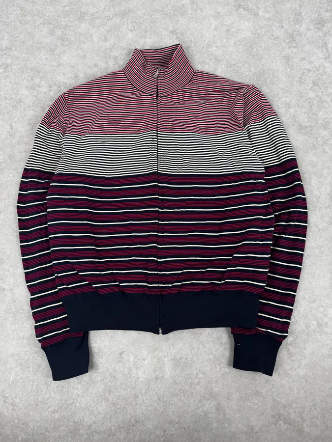 2000s Prada Navy Reversible Striped Nylon Jacket dYORdxa 1