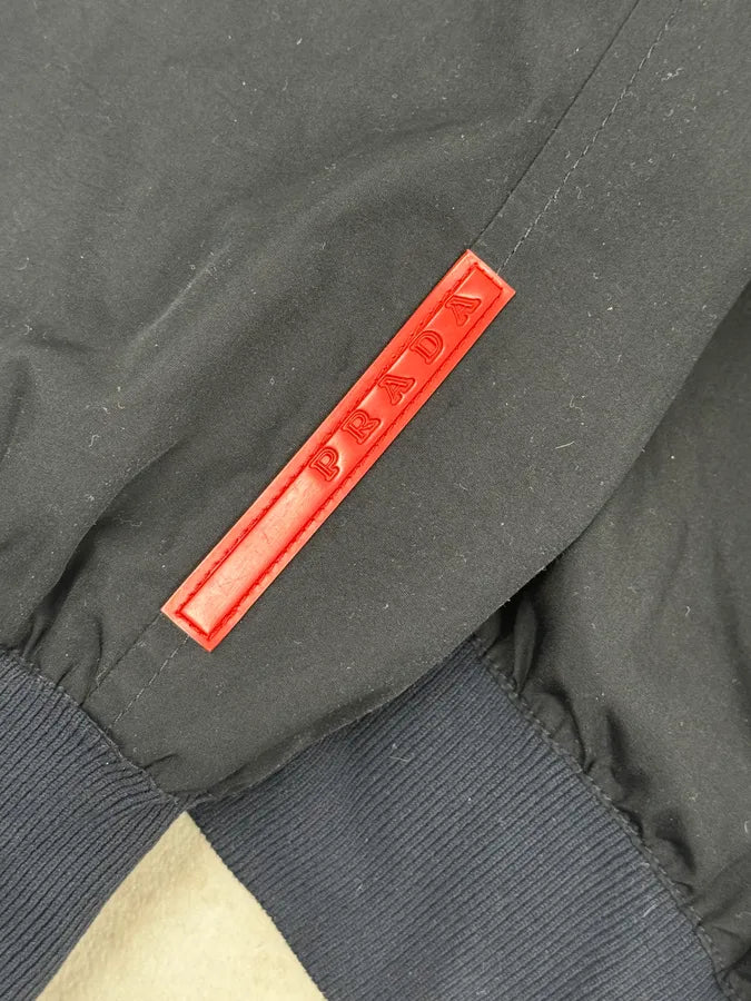 2000s Prada Navy Reversible Striped Nylon Jacket dYORdxa 15