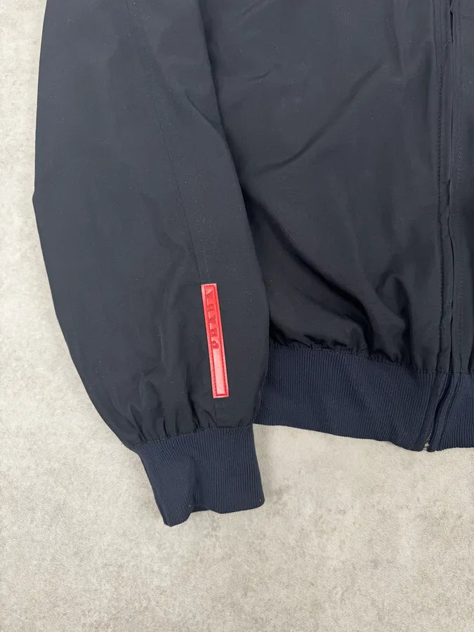 2000s Prada Navy Reversible Striped Nylon Jacket dYORdxa 14