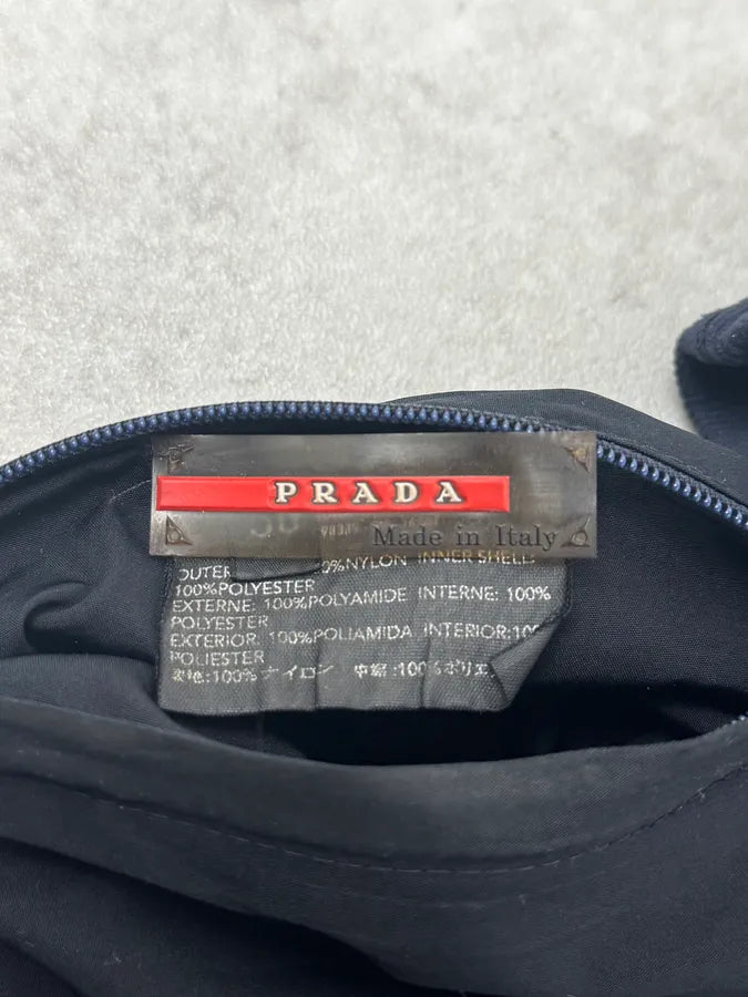 2000s Prada Navy Reversible Striped Nylon Jacket dYORdxa 19