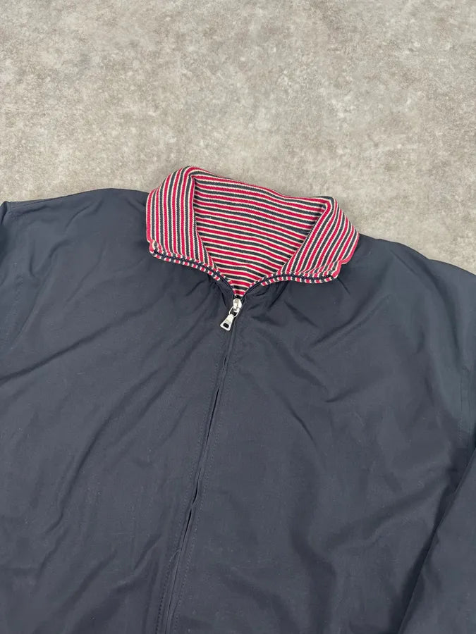 2000s Prada Navy Reversible Striped Nylon Jacket dYORdxa 9
