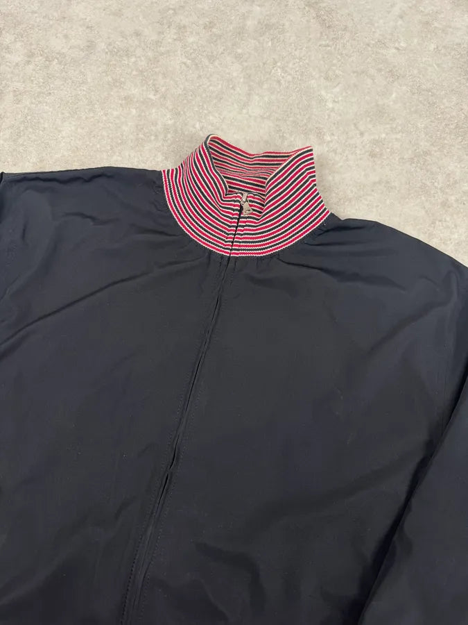 2000s Prada Navy Reversible Striped Nylon Jacket dYORdxa 8