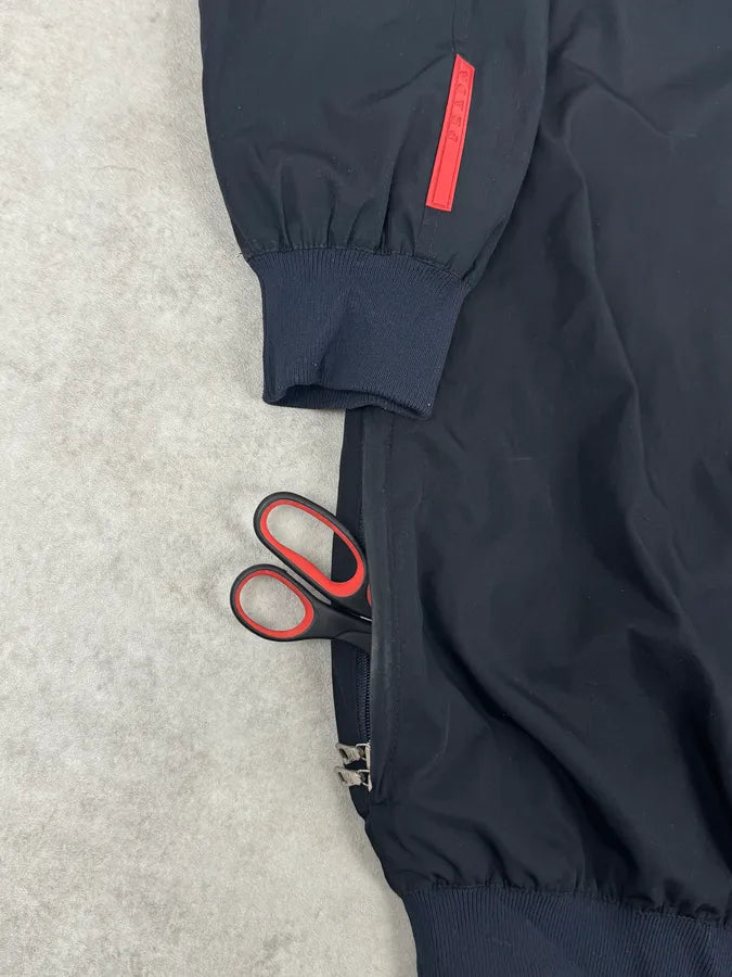 2000s Prada Navy Reversible Striped Nylon Jacket dYORdxa 13