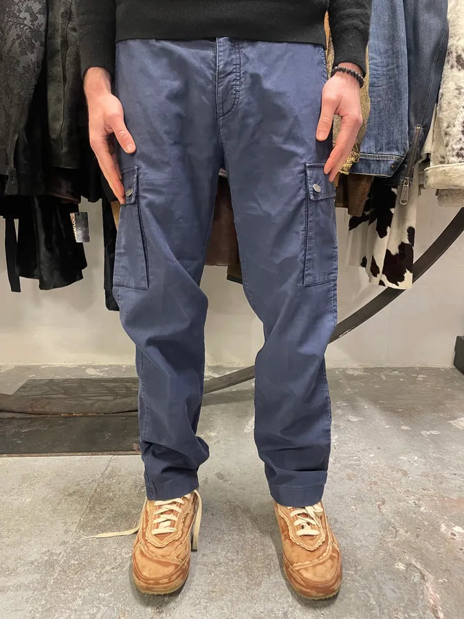 AW2006 Prada Navy Straight Relaxed Cargo Pants (L) 1