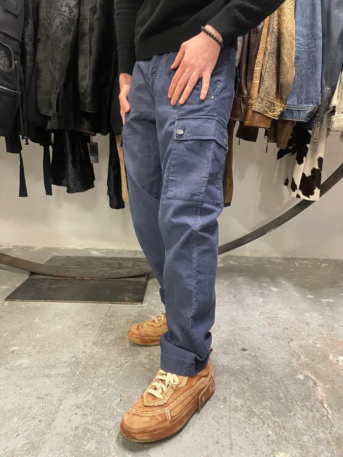 AW2006 Prada Navy Straight Relaxed Cargo Pants (L) 2