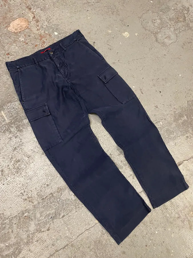 AW2006 Prada Navy Straight Relaxed Cargo Pants (L) 5