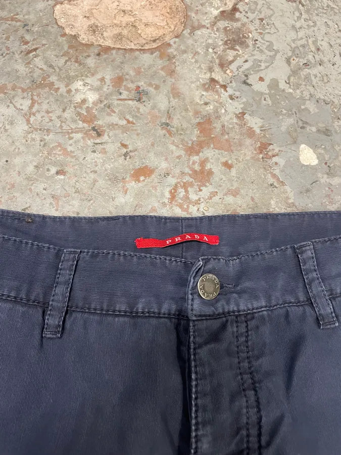 AW2006 Prada Navy Straight Relaxed Cargo Pants (L) 8