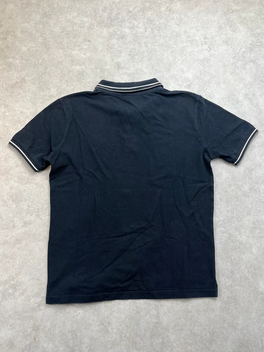 SS2014 Prada Dark Navy Striped Collar Polo QUwGqGV 5