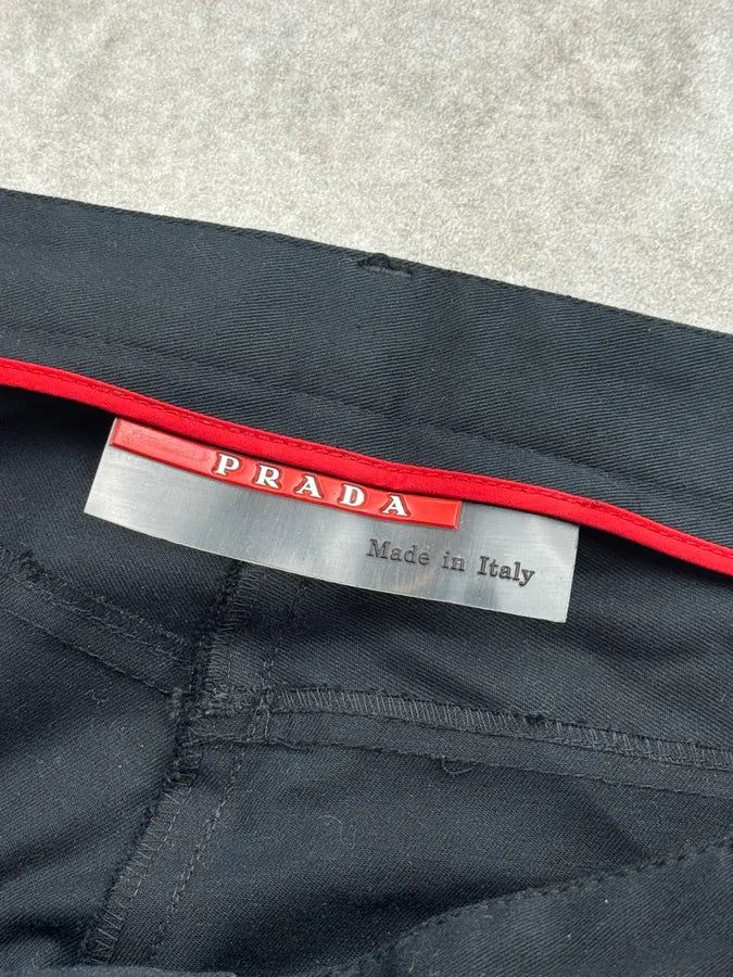 2000s Prada Navy Technical Side Zip Pants XrIATvo 9
