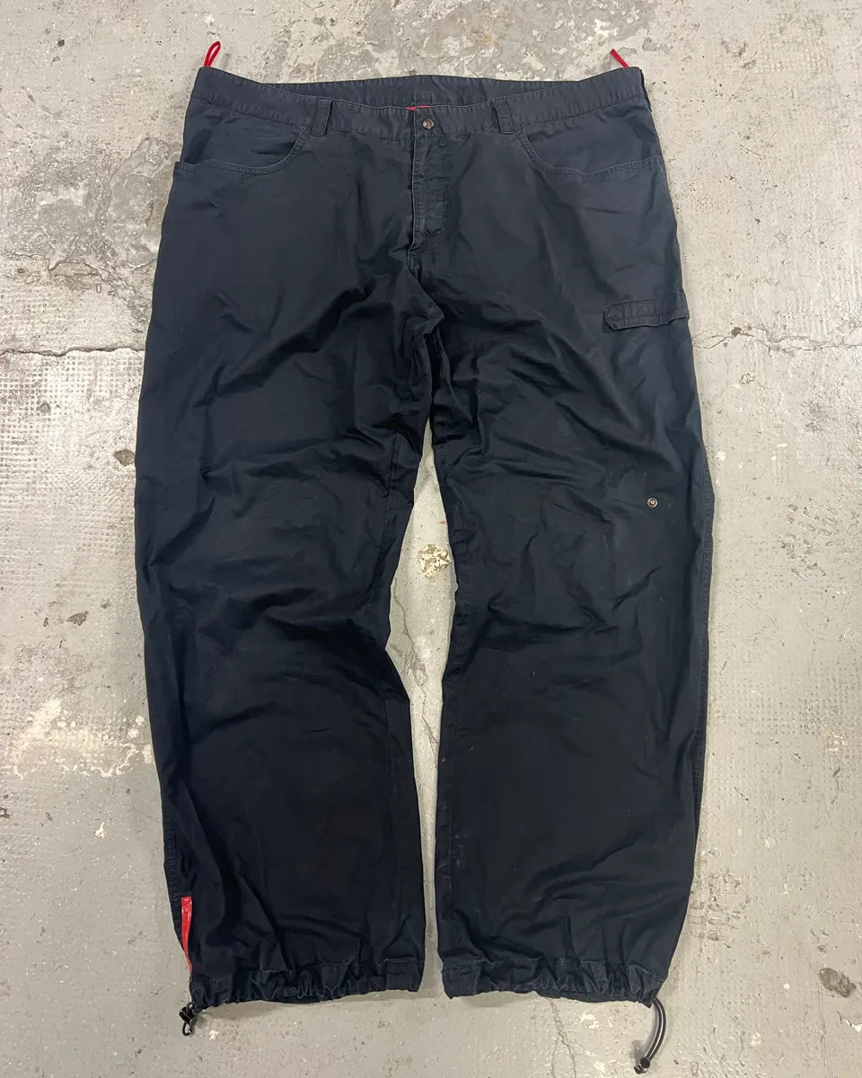 2000s Prada Navy Track Cargo Pants (XL) 0