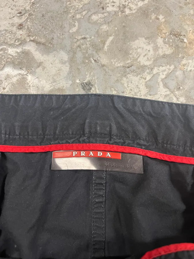 2000s Prada Navy Track Cargo Pants (XL) 3