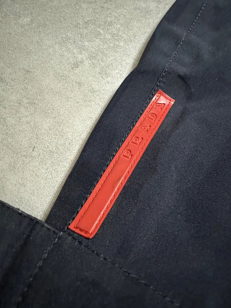 2000s Prada Navy Windbreaker Long Jacket oHvULmm 11