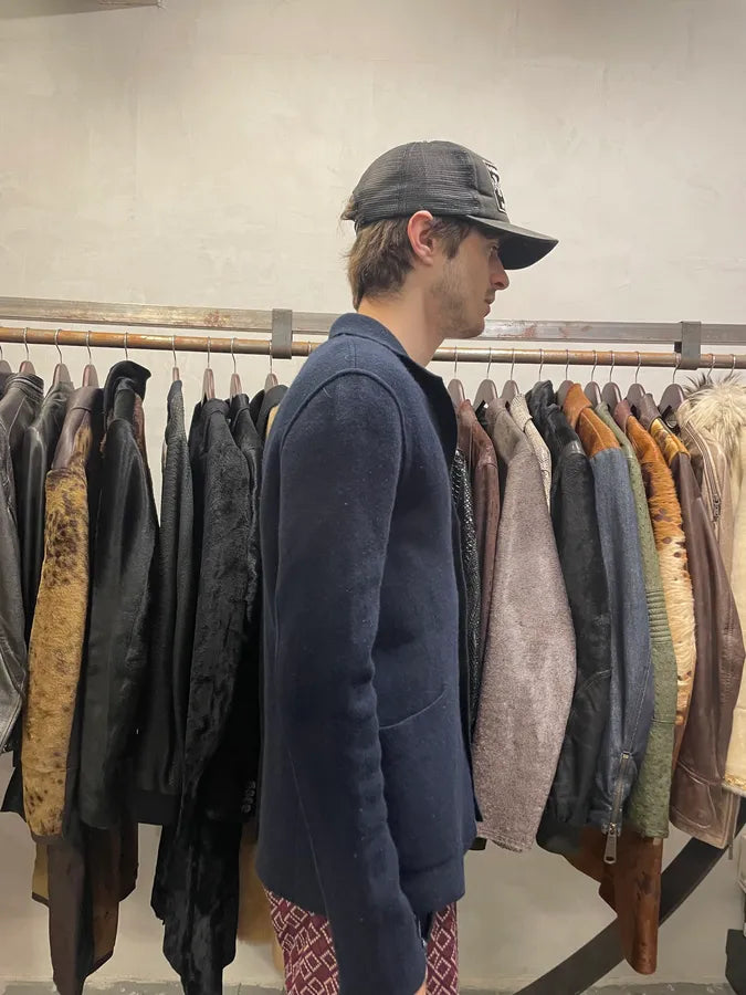 2000s Prada Navy Wool & Cashmere Blazer (M) 2