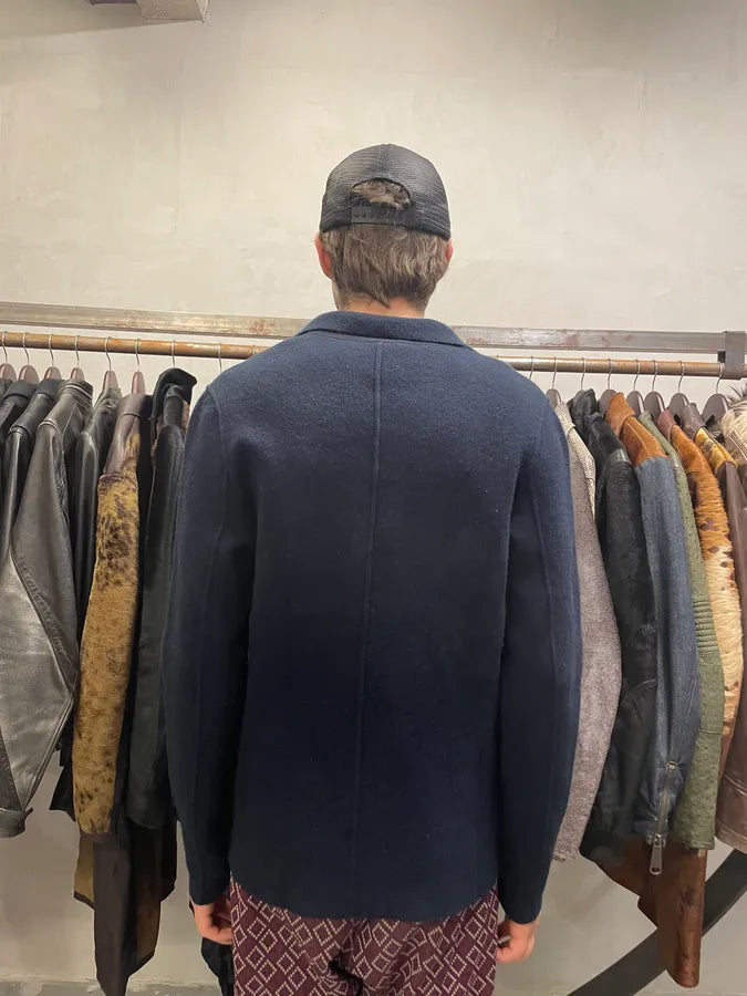 2000s Prada Navy Wool & Cashmere Blazer (M) 3