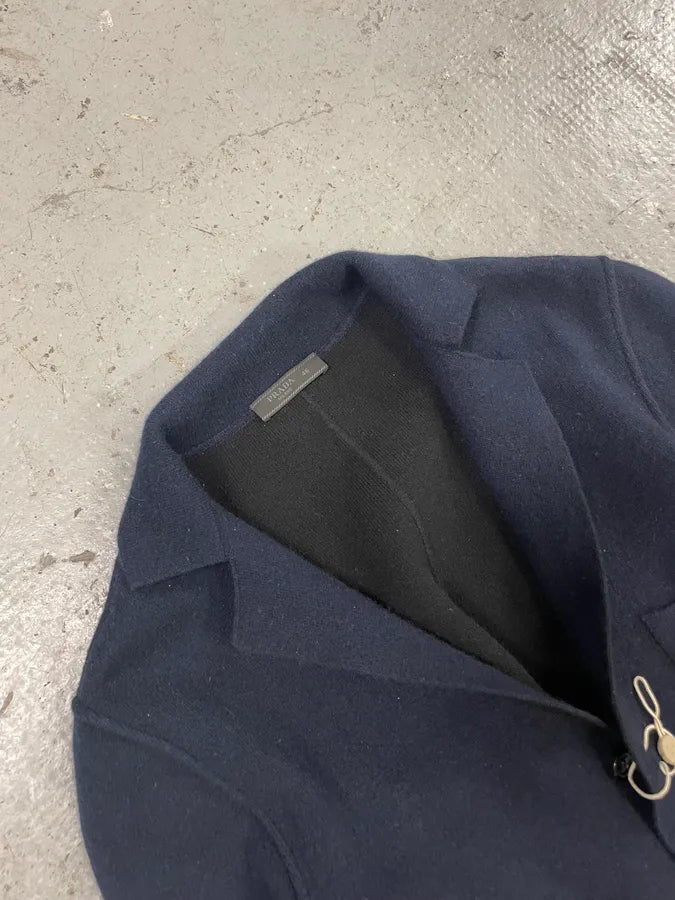 2000s Prada Navy Wool & Cashmere Blazer (M) 4