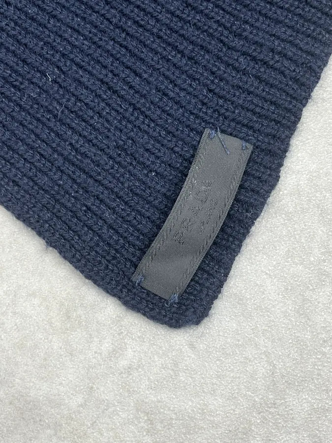 2000s Prada Navy Wool Minimalist Scarf vaxcXZr 3