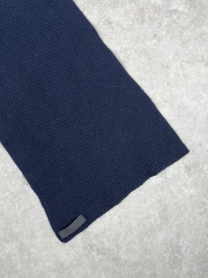 2000s Prada Navy Wool Minimalist Scarf vaxcXZr 4