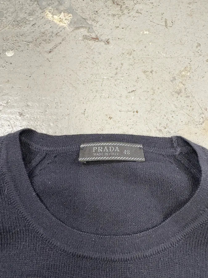 2000s Prada Navy Wool Minimalist Sweater (S) YuGeIOp 6