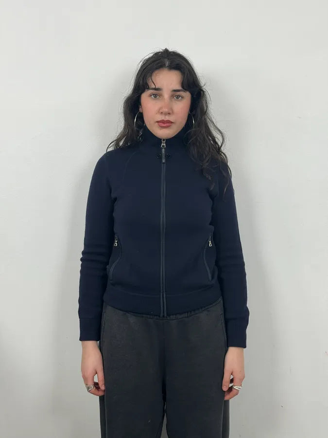 2000s Prada Navy Zip-up Wool Sweater wTYLlIh 1