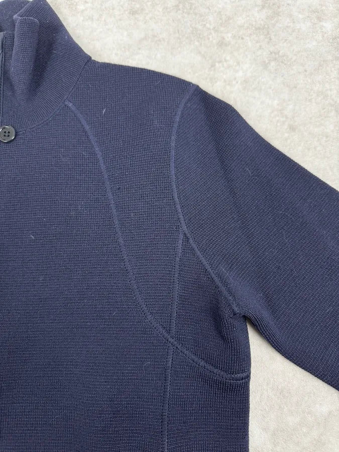 2000s Prada Navy Zip-up Wool Sweater wTYLlIh 8