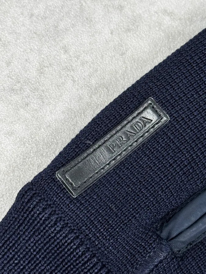 2000s Prada Navy Zip-up Wool Sweater wTYLlIh 10