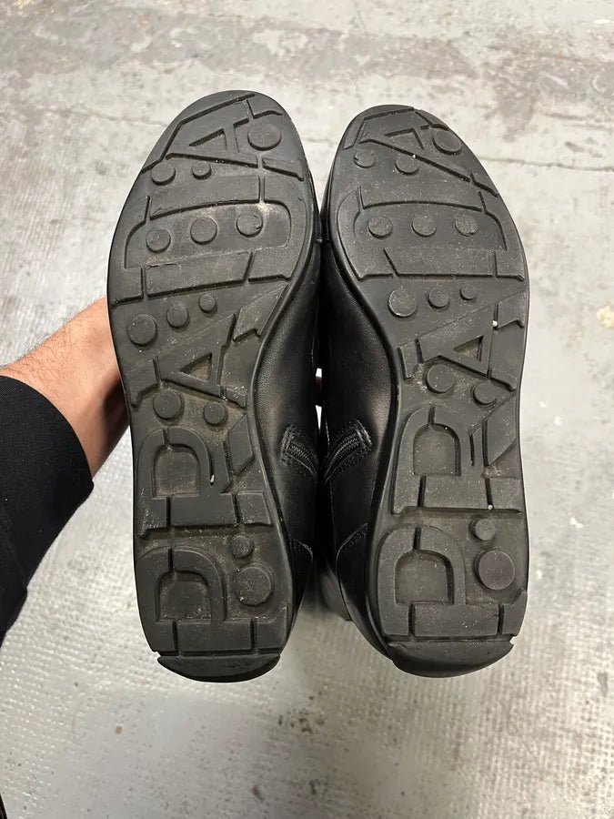 2000s Prada Ninja Lace-Up Black Leather High Boots jfYXMIv 6