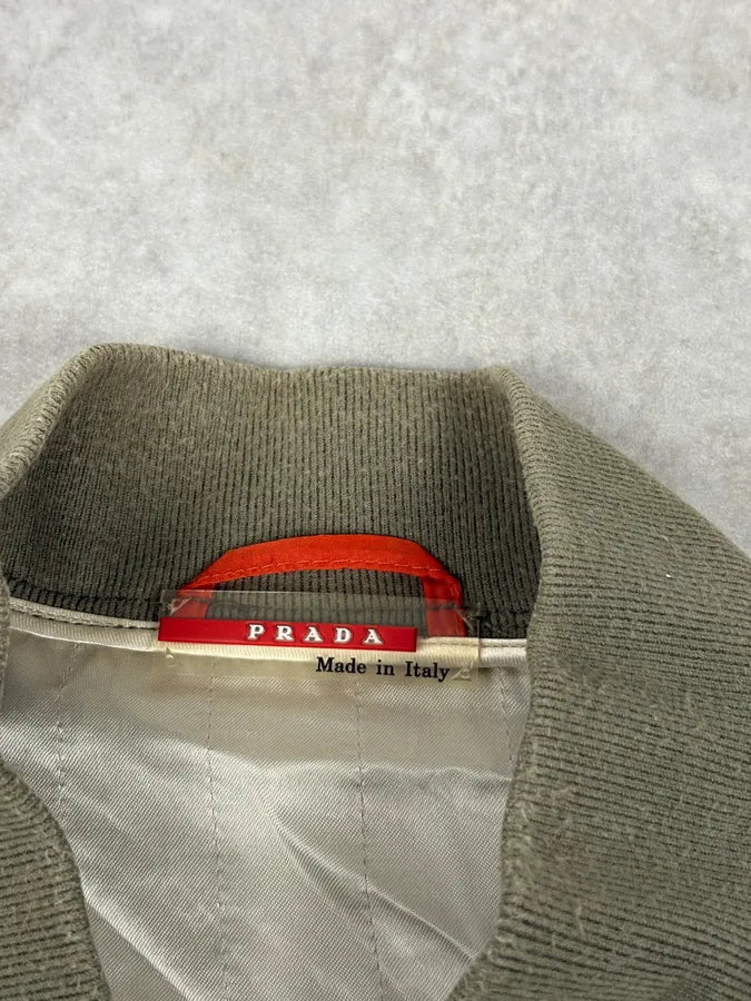 2000s Prada Nylon Green Light Bomber Jacket RUjdjrG 4