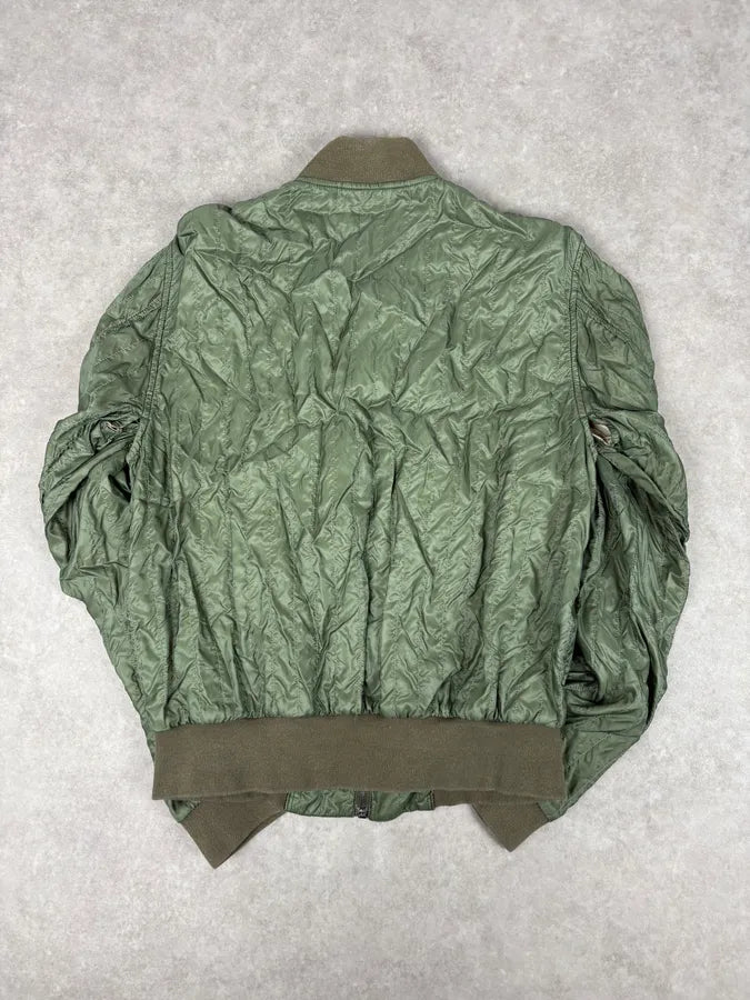2000s Prada Nylon Green Light Bomber Jacket RUjdjrG 5