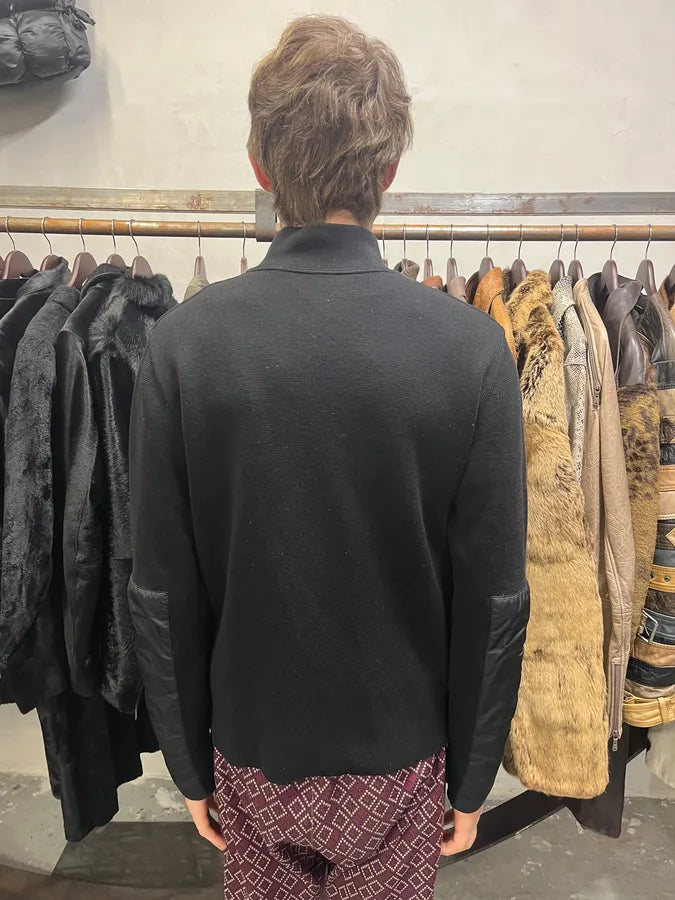 2000s Prada Nylon Hybrid Black Sweater (M) LBvJhPX 2