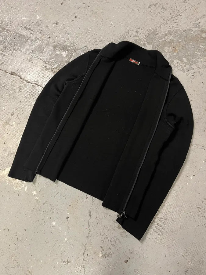 2000s Prada Nylon Hybrid Black Sweater (M) LBvJhPX 4