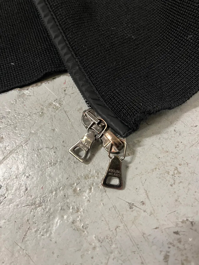 2000s Prada Nylon Hybrid Black Sweater (M) LBvJhPX 6