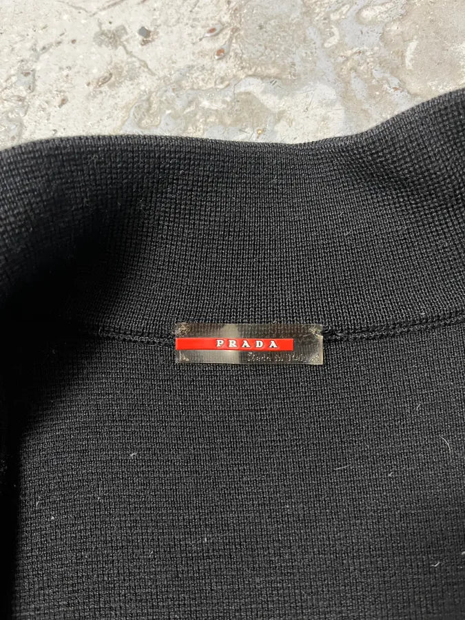 2000s Prada Nylon Hybrid Black Sweater (M) LBvJhPX 7