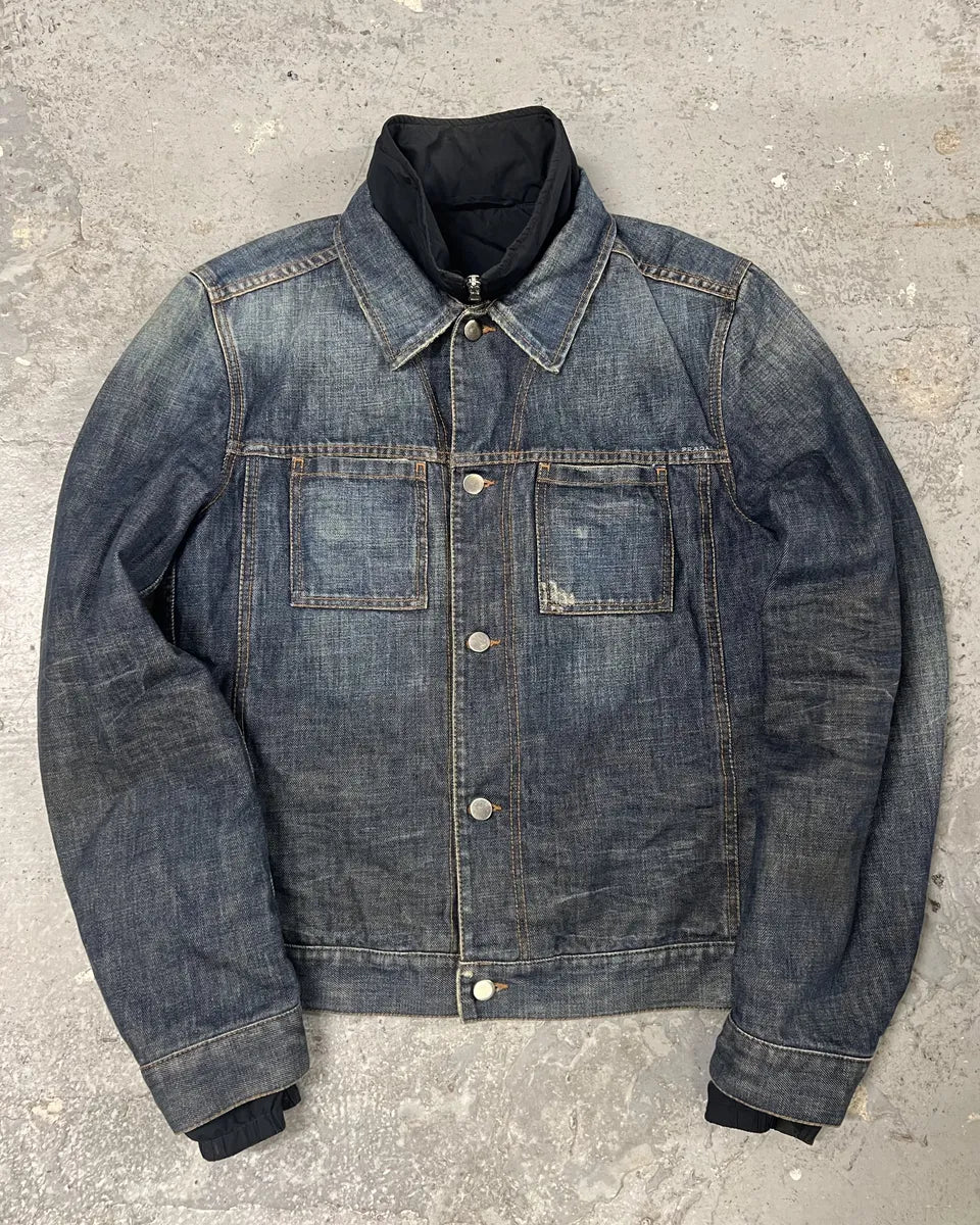 2000s Prada Nylon Lining Denim Jacket (L) 0